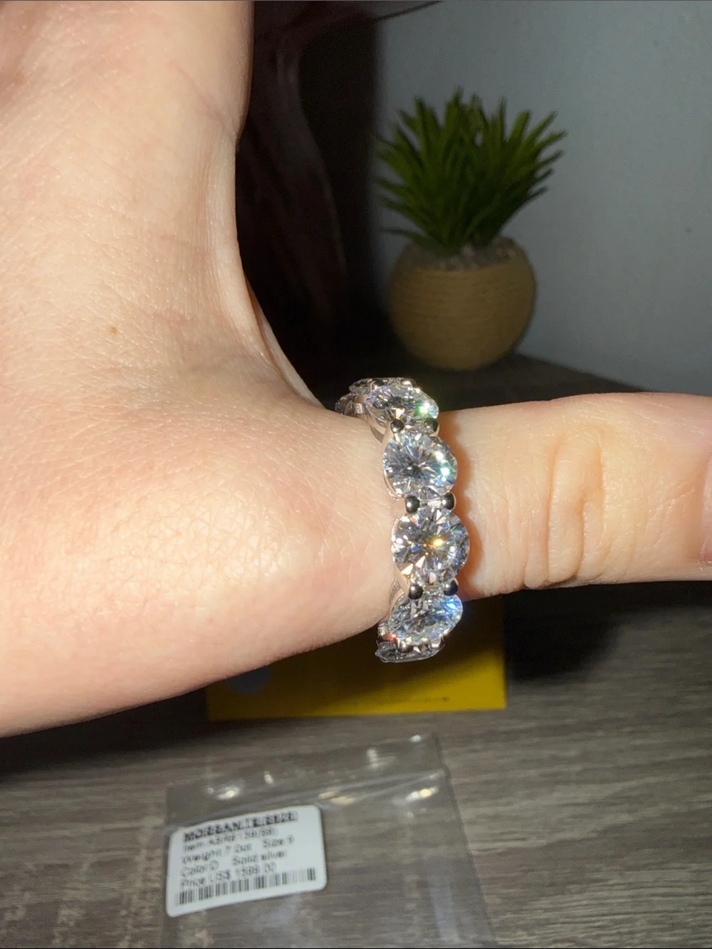 7.0 carat Moissanite ring, size 9